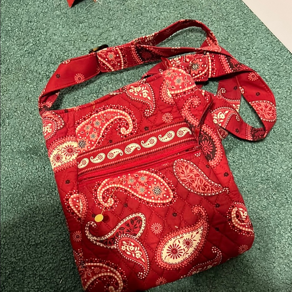 Vera Bradley Red Paisley Crossbody Bag